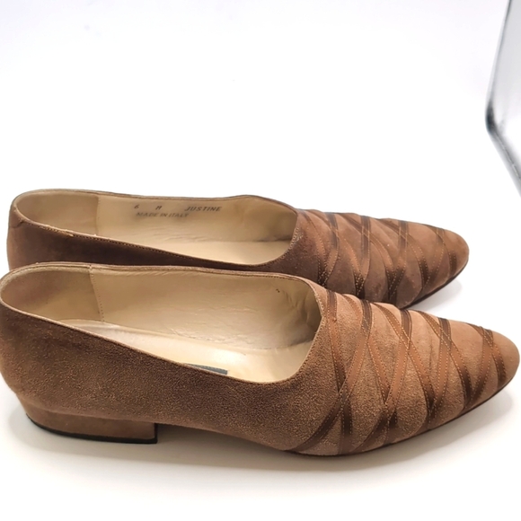 Bally Justine Light Brown Suede Leather Flat Loafers Shoes Size 6 M - Picture 5 of 11